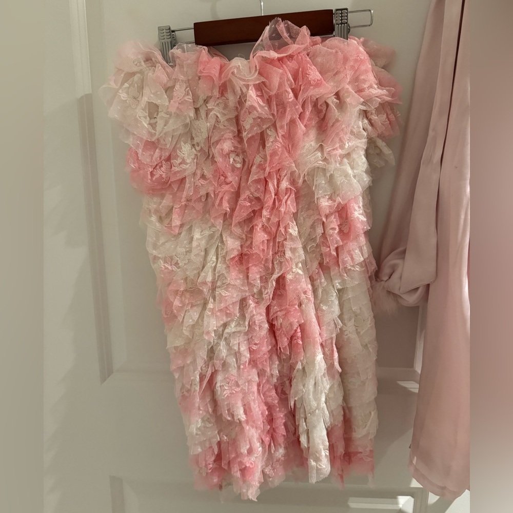 Loveshackfancy Calandre Strapless Mini Dress Size… - image 1